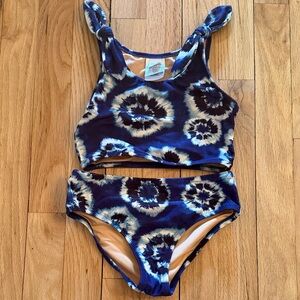 Crewcuts Navy and White Tie-Dye Bikini